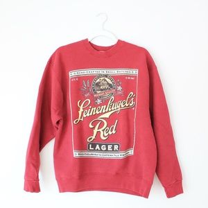 LeinenKugel Vintage Red Lager 90s Sweatshirt Sz L